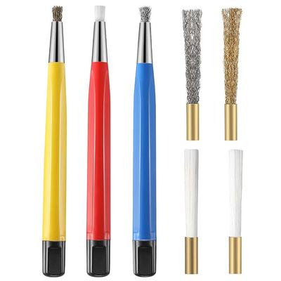 1PCS/4Pcs Rust Removal Brush Pen Glass Fiber / Brass /Steel /Nylon Brush Pen Shape Watch Parts Polishing Cleaning Tool