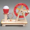 Creative self-made handmade puzzle scientific teaching tool model for children's wooden hand cranked generator