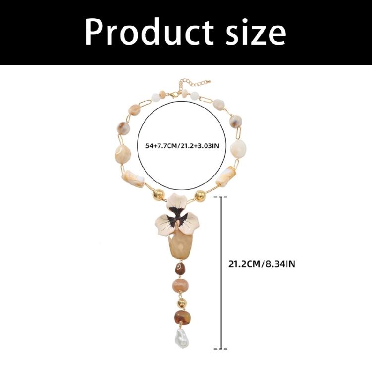 Eye Catching Overscale Floral Resin Pendant Necklace Daily Wear Neckchain Elegant Jewelry for Parties Event