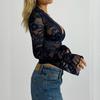 Sexy Slim-Fit Deep V Lace Top - European & American Autumn Style