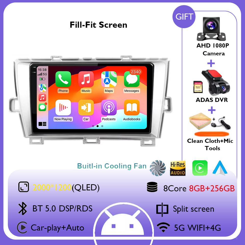 Android Car Radio Carplay Auto For Toyota Prius XW30 LHD 2009 - 2015 Multimedia Video Player Navigation GPS Stereo Autoradio