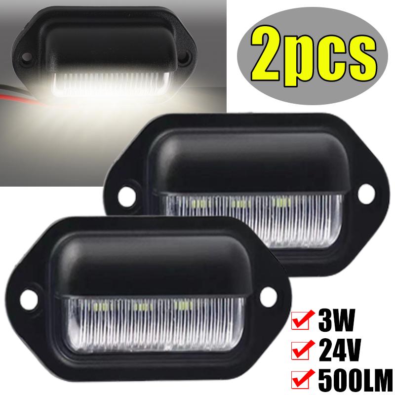 6 LED Mini Car License Number Plate Light Universal Truck RV Trailer Tail License Plate White Lighting Bulbs Waterproof 12-24V