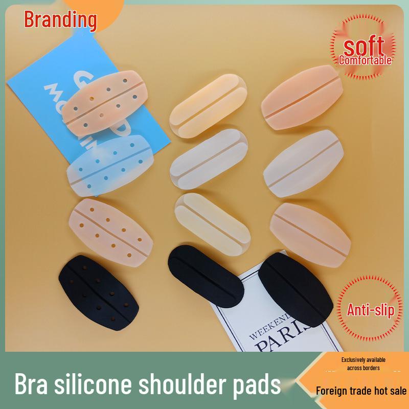 Invisible Anti-Slip Silicone Bra Shoulder Pads with Inserts for Pressure Relief