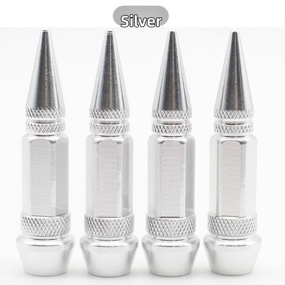 4pcs 60mm Pointed Valve Tips Universal Auto Parts Car Tires Valve Caps Bicycle and Motorcycle