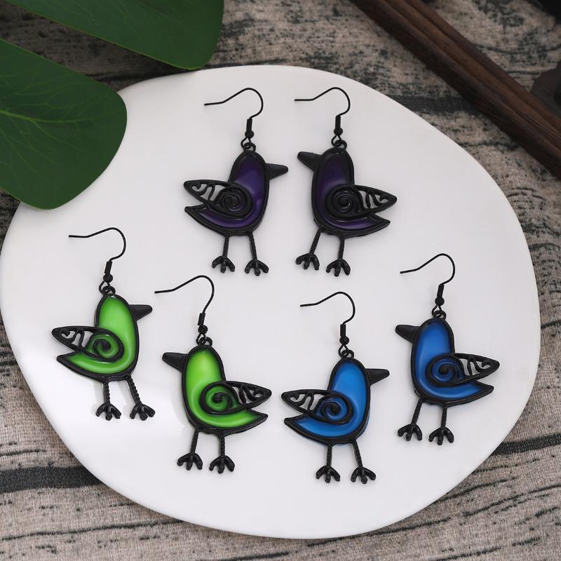 Unique Cute Resin Bird Dangle Drop Earrings For Women Charm Girls Leisure Party Jewelry Gift