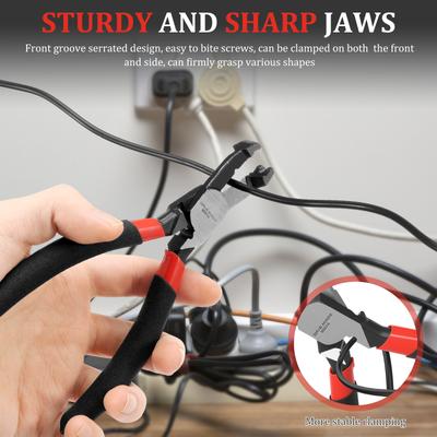 Screw Remover Pliers High Carbon Steel Extraction Pliers Unique Non-Slip Jaws Combination Pliers Wire Cutter Crimping Tool