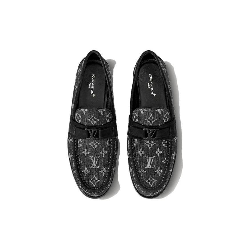 Louis Vuitton Major Cow Leather Loafers Men's Black 1AC5KC