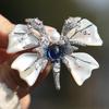 Retro Crystal Butterfly Brooch Pendant by Bo Xin Yun - Two-in-One Original Design
