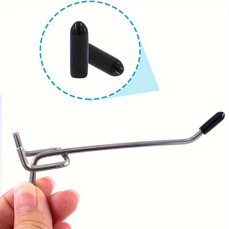 30pcs Contemporary Plastic Pegboard Hooks Protector with Wall Mount, Easy Install, Round Rubber End Caps Rack Cover 17mm Long - Black