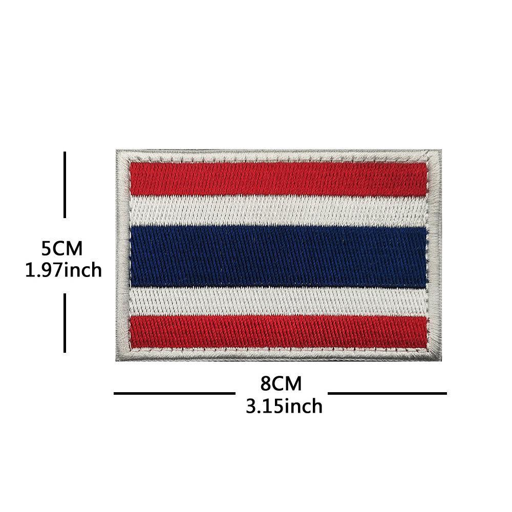 

Thai Flag Velcro Armband Patch: Soft Rubber Badge with Embroidered Cloth