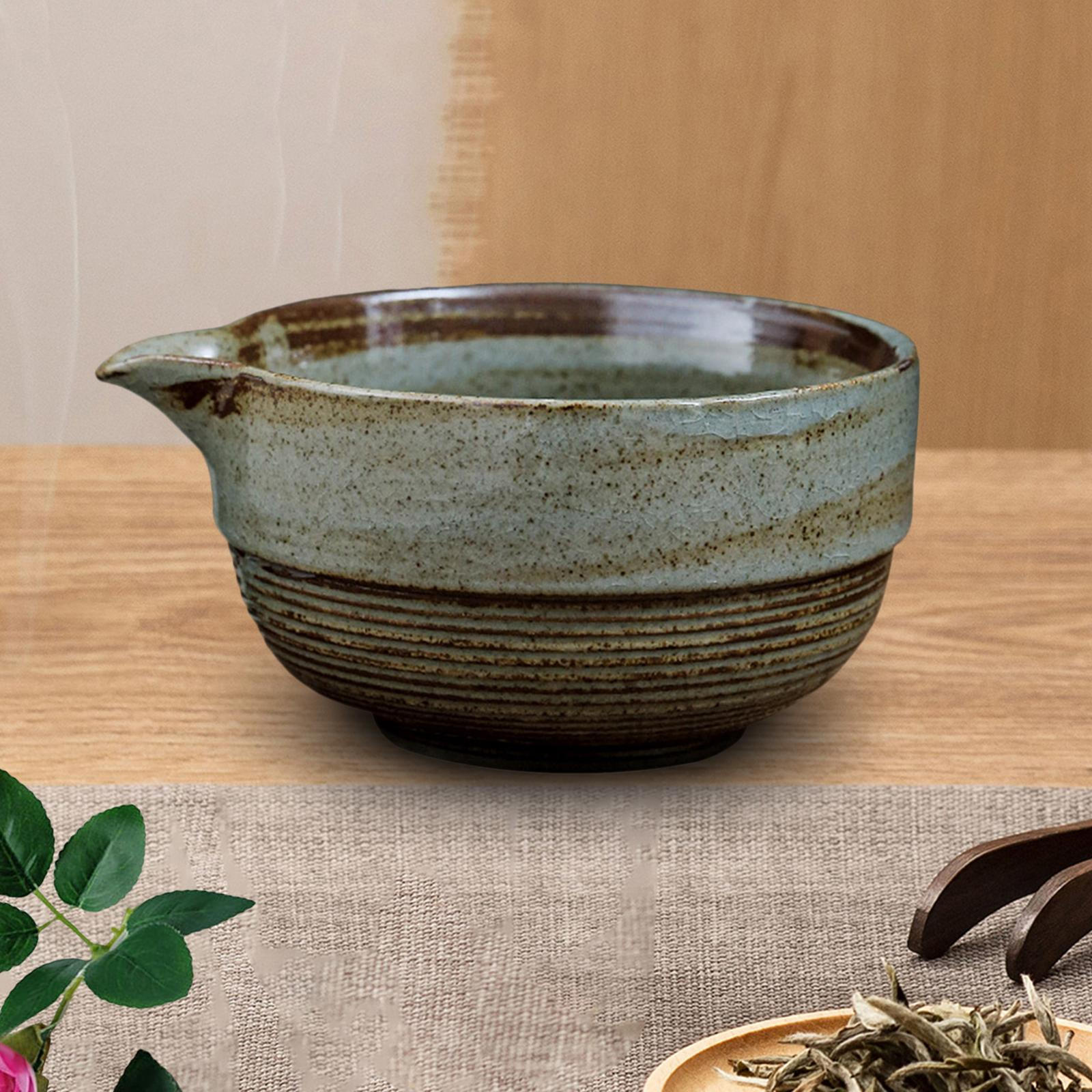 Ceramic Matcha Bowl, 480ml Handcrafted Porcelain Mixing Bowl for Japanese Style A