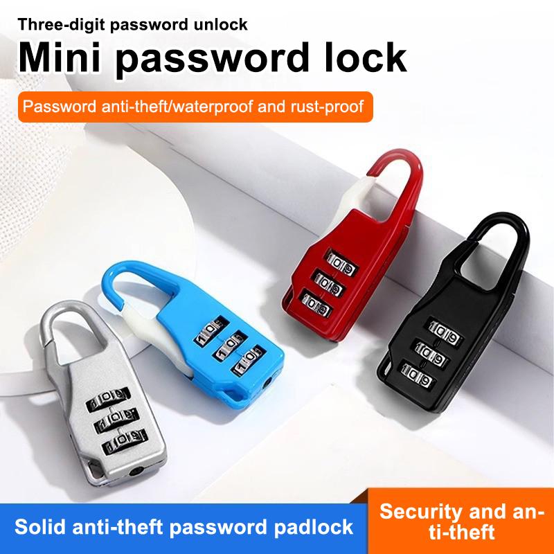 Bags Baggage Door Padlock 3 Dial Digit Combination Secret Safe Code Password Locks Bookbag Anti-Theft Backpack Zipper Padlock