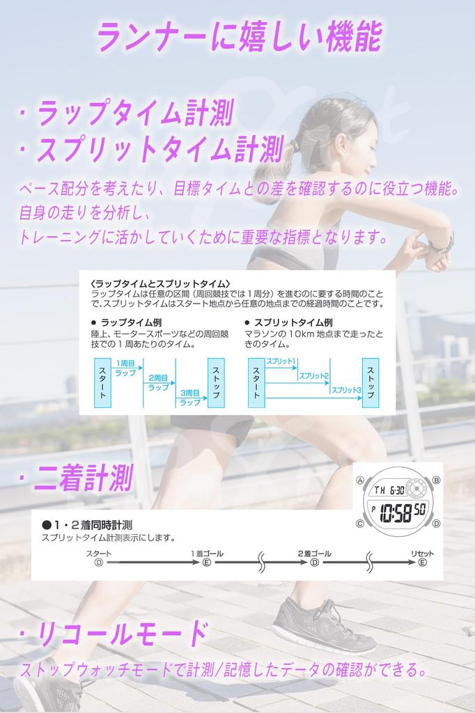 CASIO Sports Gear LWS-1200H Günstige Casio Laufen Joggen Sport 60-Runden-Speicher Wasserdicht Leicht (Schwarz/Rosa)