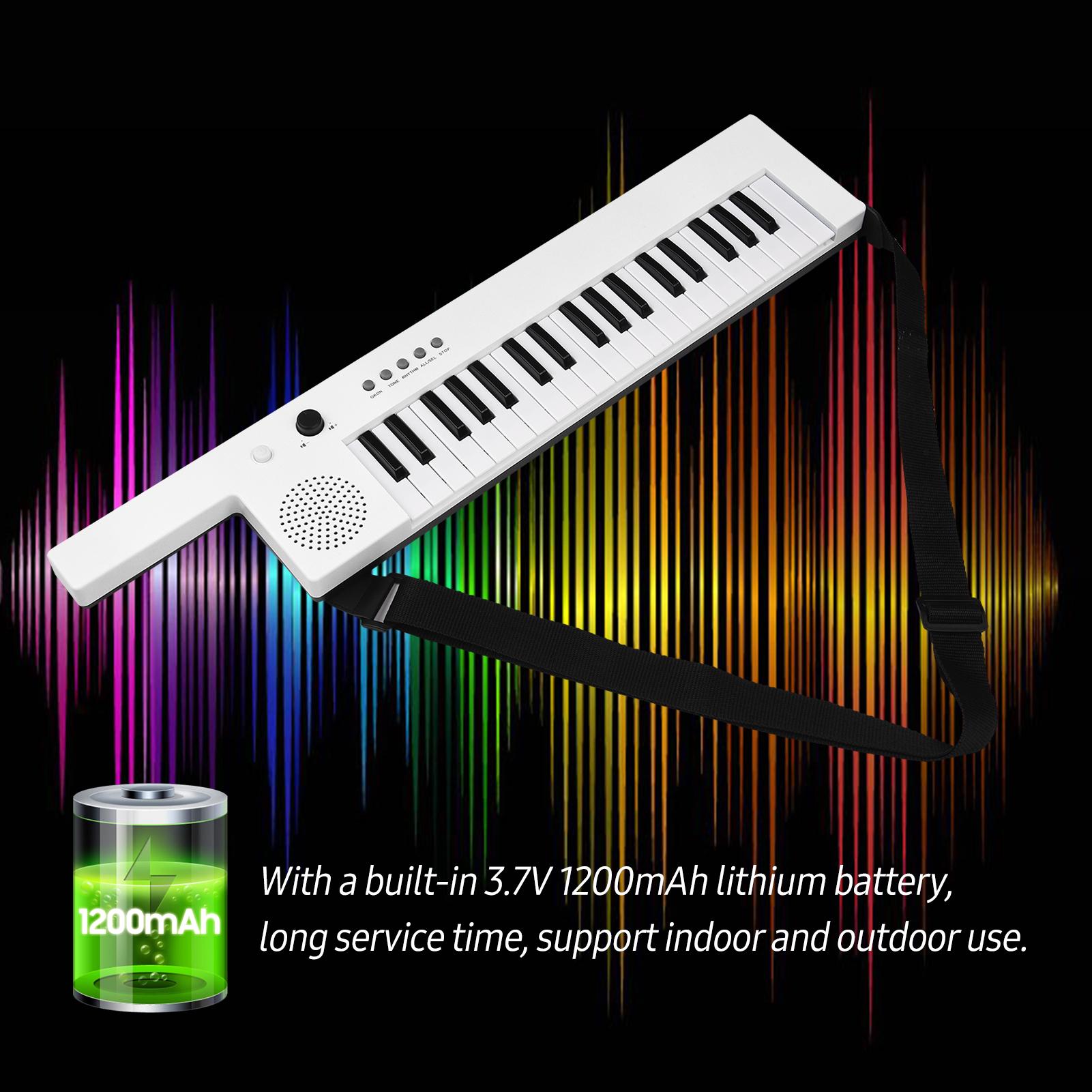

Гитара Электронное пианино с мини-клавиатурой 37 клавиш Электронная клавиатура Пианино Перезаряжаемое Детское пианино белый