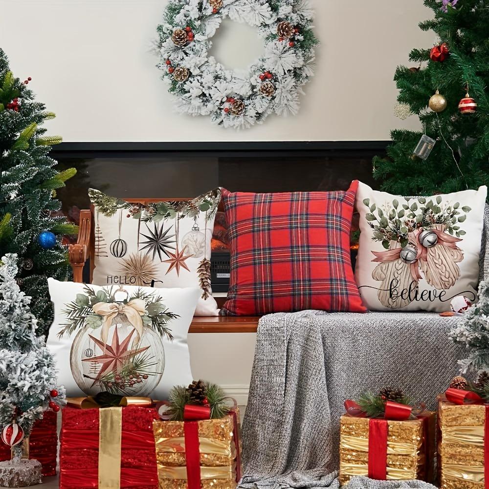 Christmas decoration pillowcase holiday party decoration pillow cover suitable for family room living room sofa cushion cover