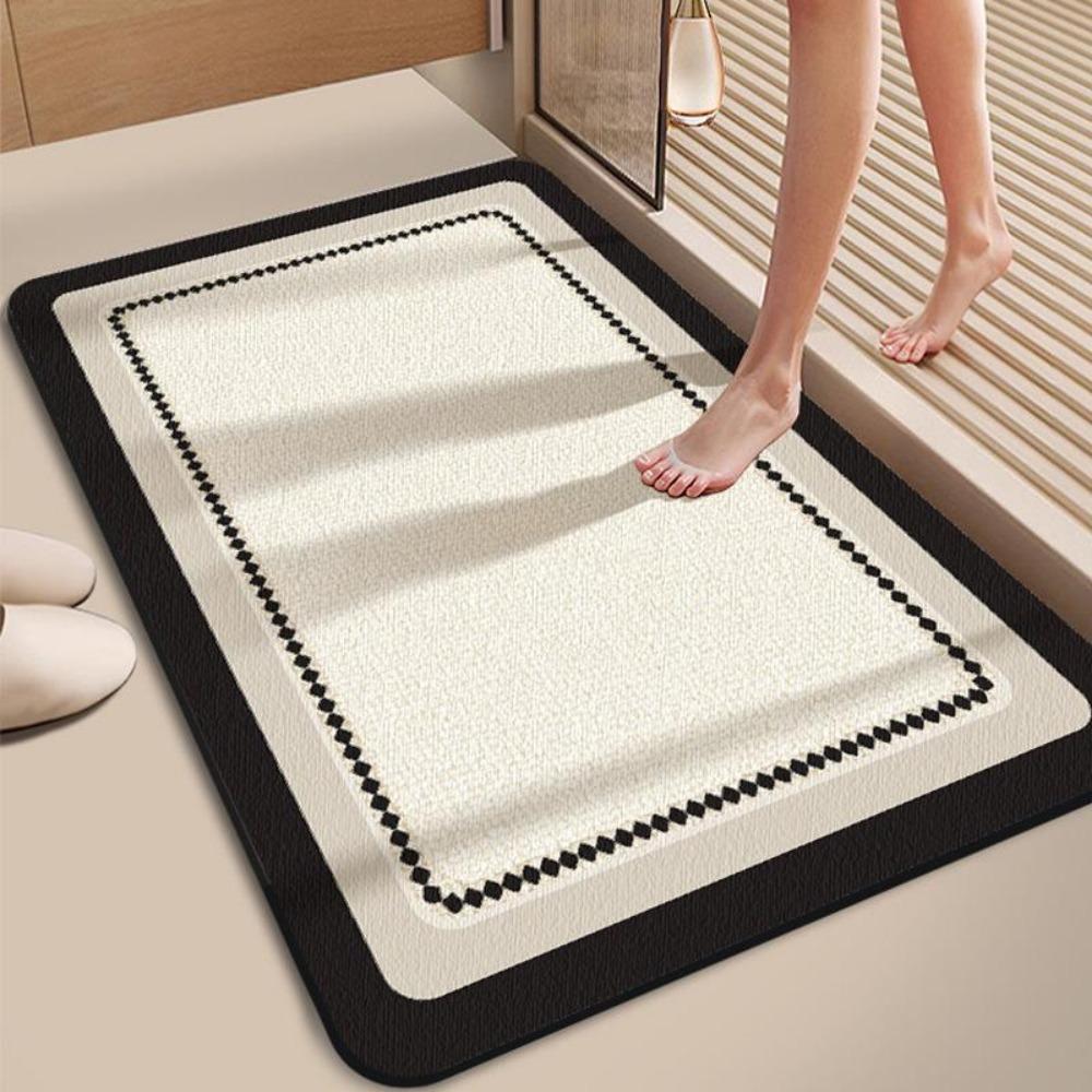Basit Baskılı Banyo Kalınlaştırma Matı Banyo Kaymaz Halılar Lavabo Küvet Kenarı Yer Halısı Duş Odası Paspası Hafızalı Köpük 3D Ped