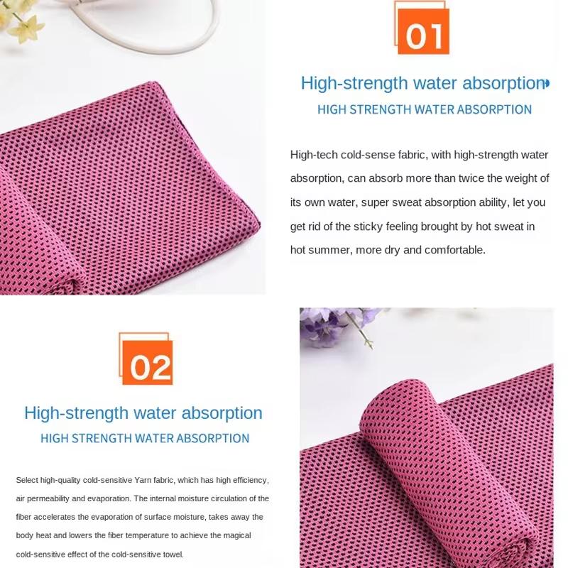 2026 Cooling Towel Silicone Wrapped Quick Dry Microfiber Cold Towel For Sport Fitness Beach Circular Ice Chill Towel Accessory