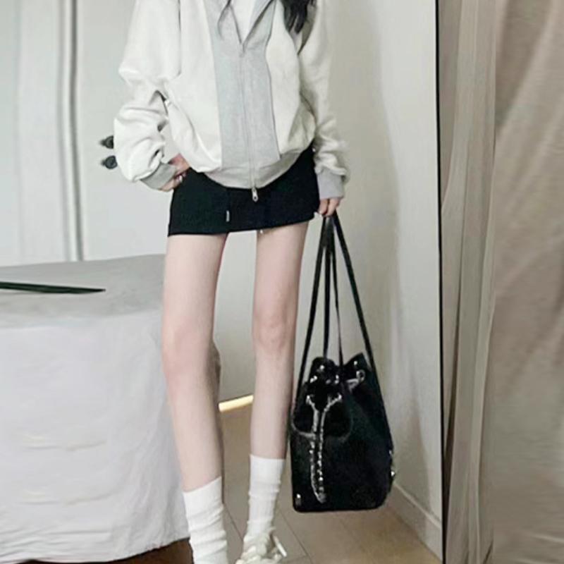 Kurzer Rock für Damen im Frühling und Herbst Neuer hochtaillierter A-Linien-Rock für hochtaillierte, schlanke und vielseitige hüftbedeckende Röcke