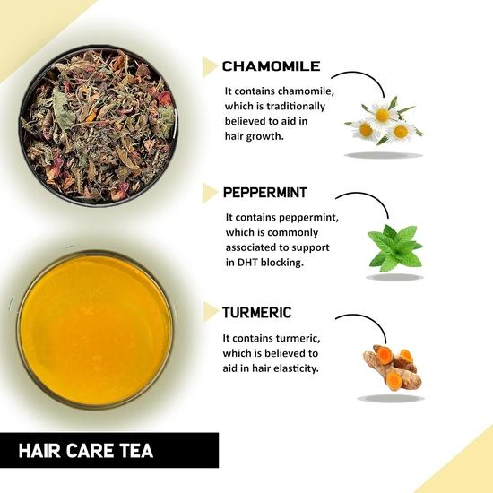 TEACURRY Hair Care Tea - 15 Tea Bags | Helps Hair Growth, Dandruff, Shine, Repair and Strength - Hair Tea - Hair Fall Tea for Men Women