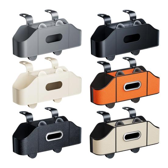 Car Backseat Organizer with Cup Holder Tissue Box Multifunctional Universal Automotive Seat Headrest Hanging Storage Box Hook Car Accessories
