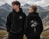 Men Pure Cotton Autumn‑Winter Hoodie, Vintage Compass Print High Quality Long Sleeve Pullover, Daily Casual Sports Sweatshirt