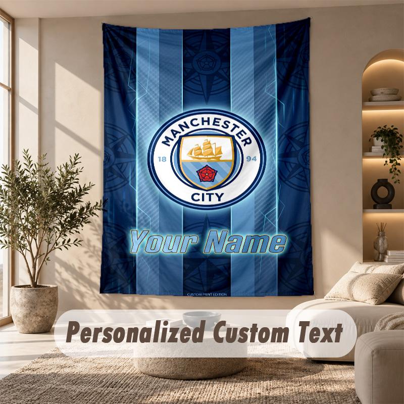 Tapestry Custom Name Text, Wall Hanging Tapestry Home Room DecorManchester City