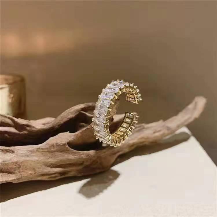 European & American Retro Open Adjustable Zircon Ring - Hip-Hop Style for Women