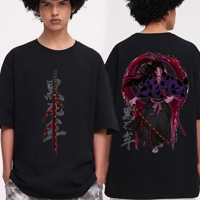 Japan Anime Demon Slayer T Shirt Rengoku Kyoujurou Kimetsu No Yaiba T-shirts Casual Cotton Oversized Short Sleeve Tees Unisex