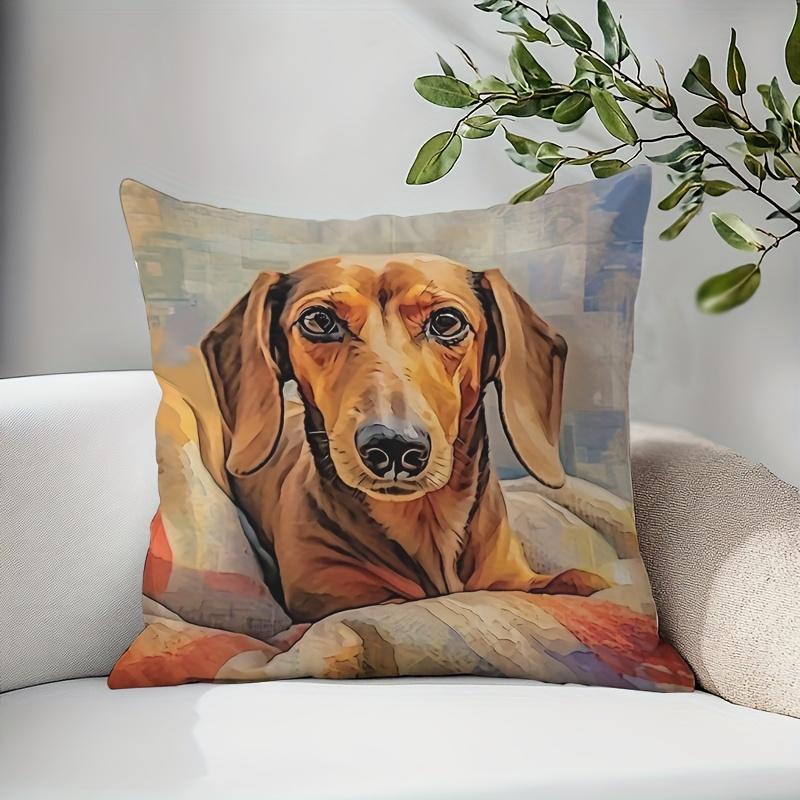 

Single-Sided Printed Dog Fleece Pillowcase - Soft Plush Gift, No Insert Needed Unique Pet Lover Room Decor & Comfortable Bedding 16x16Inch
