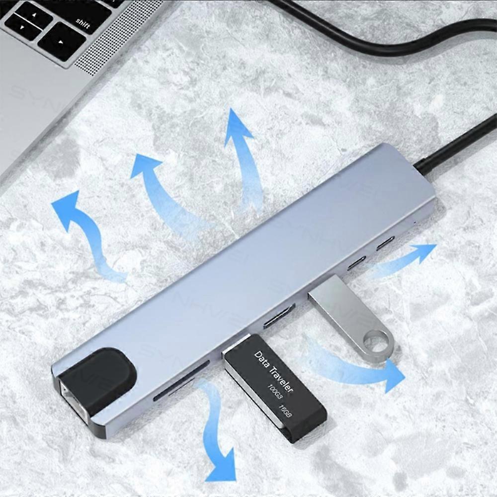 8 in 1 USB-C Type C HD Output 4K HDMI Usb 3.0 HUB Adapter For MacBook iPad 