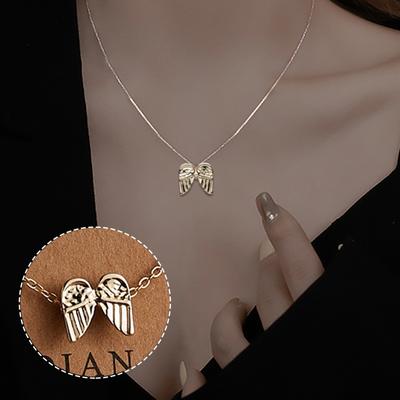 Angel Necklace For Women Grils Friendship  Necklace For Mom Daughter Aunt Niece Sister Gifts Best Friend Necklaces Long Chain Necklace