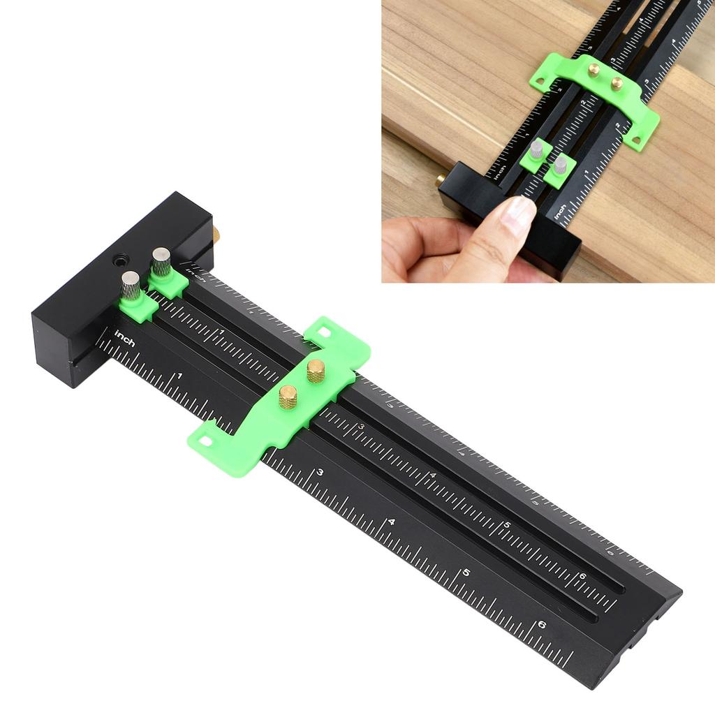 6in Woodworking Scriber with Limit Block Parallel Vertical Marking Easy to Read Double Line Marking Ruler
