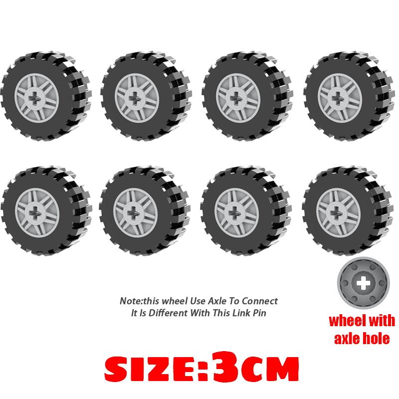 Wheel Car Tire City Off-Road Vehicle Building Block MOC Toy Kid Collection Souvenir Gift Pretend Play Decoration Boy City