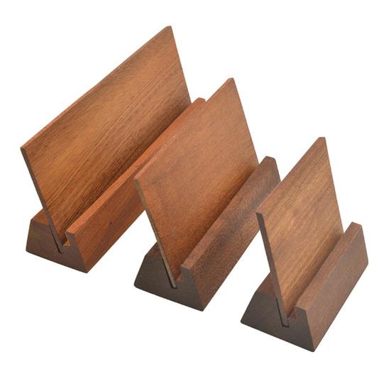 Wooden Place Card Holder Rustic Desk Calendar Wedding Banquet Restaurant Table Number Card Stand Photo Picture Display Base