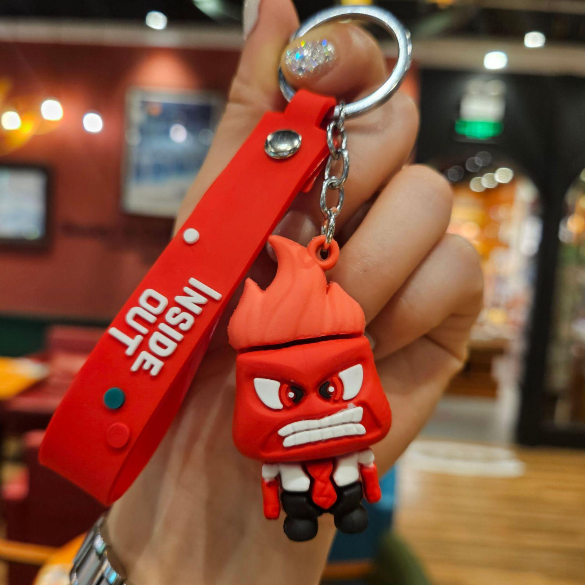 

Disney Inside Out Cartoon Keychain Bag Hanging Pendant Backpack Earphone Case Decoration Accessories Car Keyring Birthday Gifts