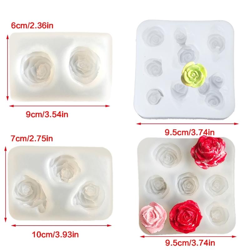 3D Rose Silicone Candle Molds for Epoxy Resin Candle Soap Fondant Chocolate Candy Baking Cement Clay Silicone Molds