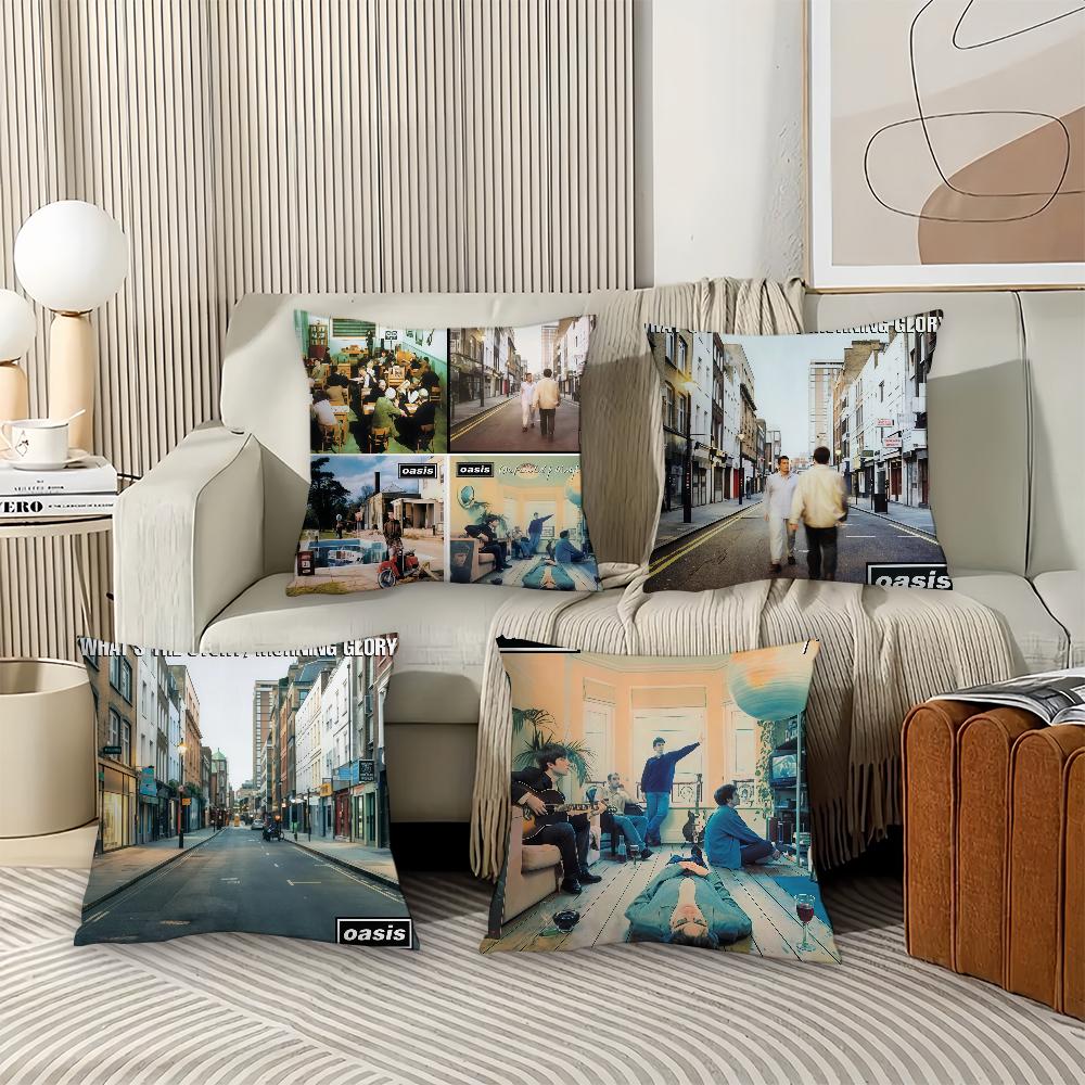 Hot Rock Band O-Oasis Pillow Case Office Cushions Suitable For Sofa Car Bedroom Decorative Cushion Cover