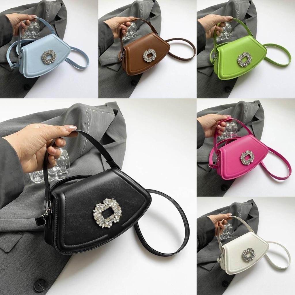 Shoulder Fashion Crossbody Bag With Square Rhinestone Decoration Daily For