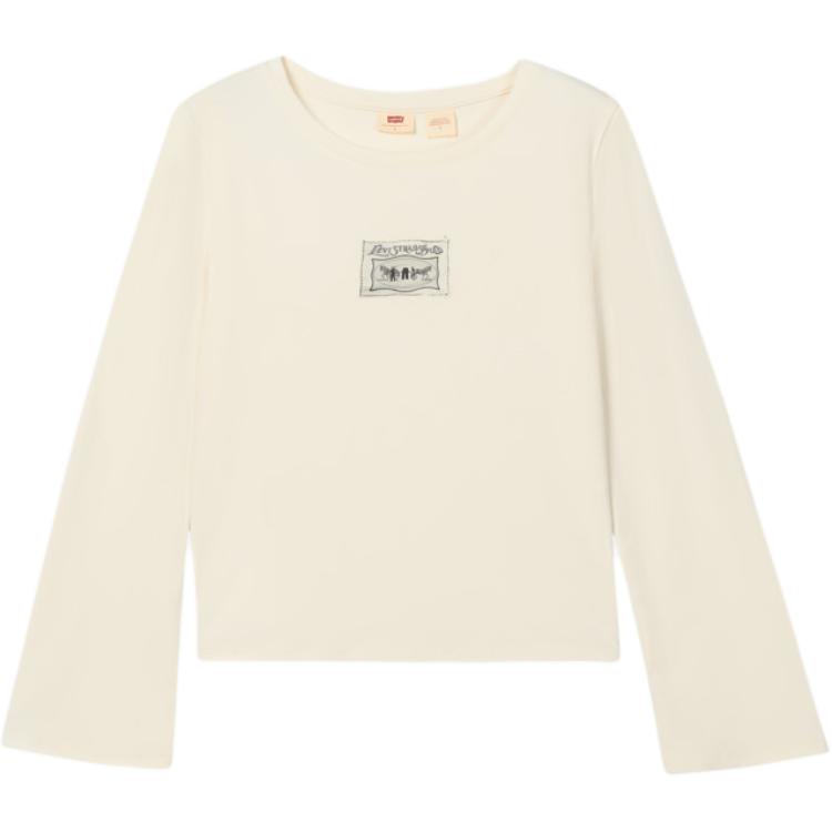 

Levis Повседневная Простая Удобная Трикотажная Футболка с Круглым Вырезом и Длинным Рукавом Женские Топы 0052A-0000 S