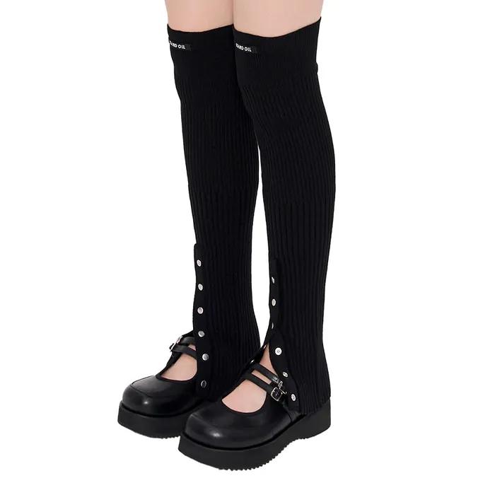Snap Knit Leg Warmer / Black