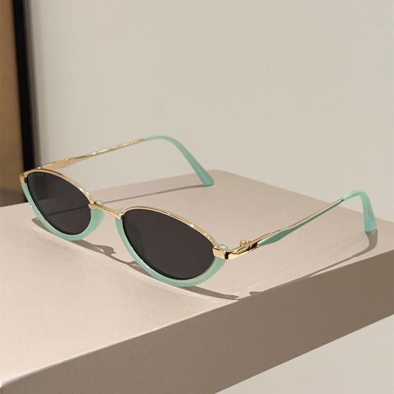 Oval Vintage Sunglasses Women Stylish Gradient Multi-color Casual Decor Shades  New Trendy Brand Design Sun Glasses