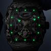 Original Design Top Brand Automatic Mechanical Watch for Men Luminous Tourbillon Watches 30M Waterproof Rubber Strap Reloj