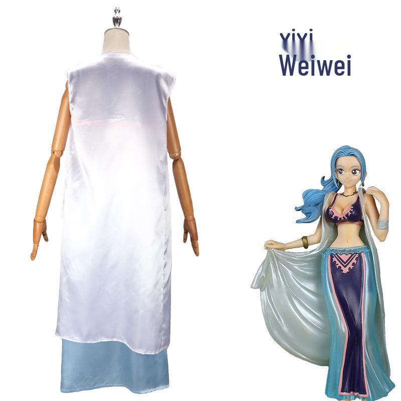 One Piece Vivi Cosplay Costume - Full Set Long Dress for Role-playing