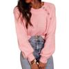 Women's Fashion Casual Elegant Round Neck Button Long Sleeve Raglan Sleeve Knit Sweater
