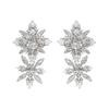 Elegant French Zircon Flower Pendant Earrings - Luxurious, Exquisite, and Statement-making Accessories for a Sophisticated Look.