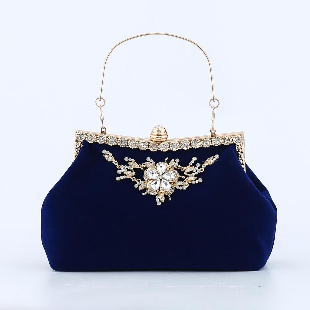 Vintage Sequin Velvet Banquet Clutch: Qipao, Handheld, Shoulder, Crossbody, Hanfu & Evening Gown Bag.