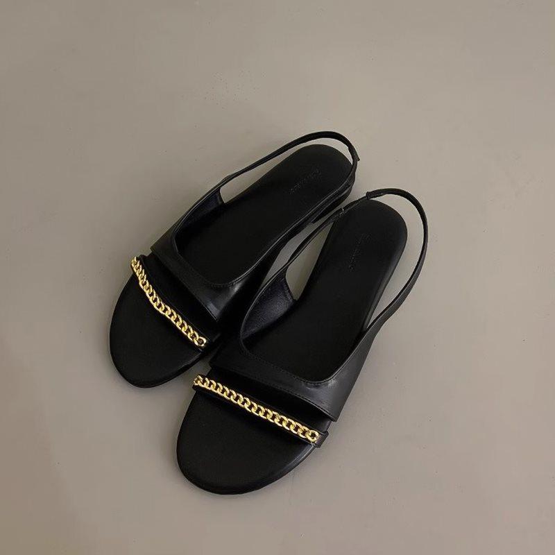 Women's Summer Sandals Luxury Artificial Leather Casual Barefoot For Women 2024 Comfortable Flats Outdoor Fashion Open Toe Shoes
