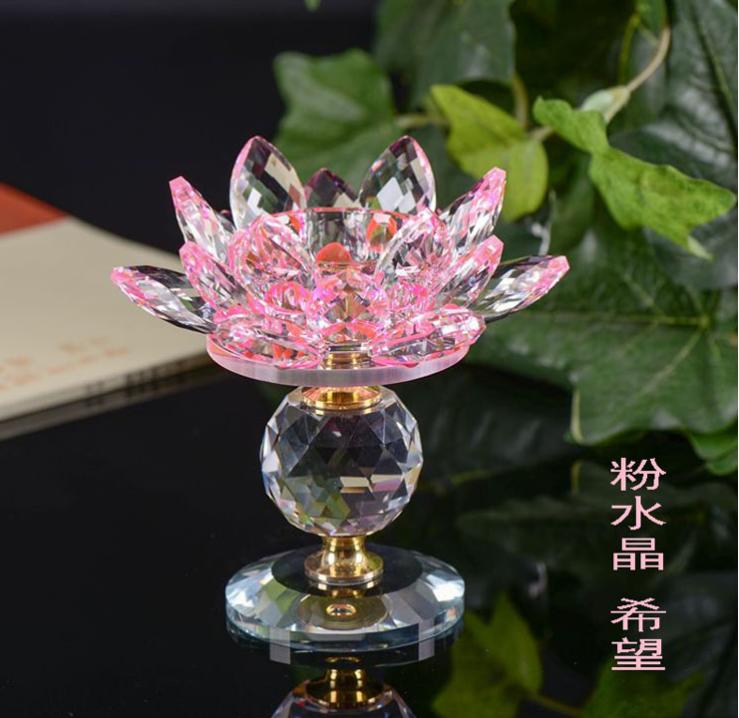 High Pillar Crystal Lotus Candlestick, Butter Lamp Holder, Interior Decoration, Used for Buddha Lamps, Prayers, Buddha Utensils