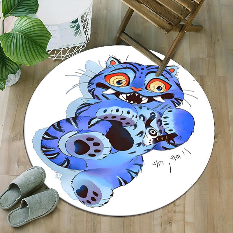 1pc KPop Demon Hunters31 Print Round Carpet Chair Round Carpet Suitable for Bedroom Living Room Home Decorative Carpet