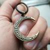Elegant Celtic Crescent Moon Alloy Pendant Necklace